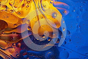 Close up iew of red, blue, orange, yellow colorful abstract design, texture. photo