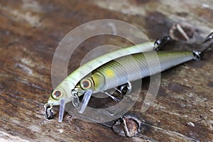 Close-up on Illex trout fishing lures