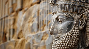 Ancient Persian statue in Persepolis, Iran showcasing craftsmanship photo