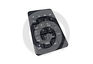 Close-up image of a black numeric keypad.