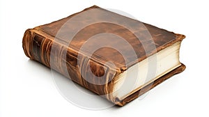 This is a close-up image of a blank brown book cover isolated on a white background.