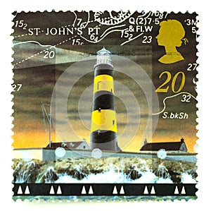 Close up image of a British stamp