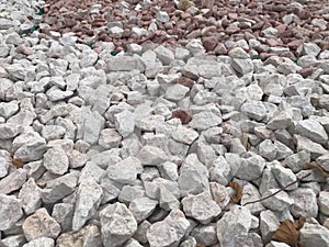 Close up image of Broken pebble stones or aggregates for decorative purpose and water fountains