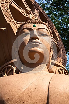 Close up image of a Buddha statue at Ancient city in Samutprakan, Thailand photo