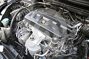 Close up image of car engine