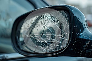 close-up image of a car's side mirror