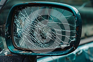 close-up image of a car's side mirror