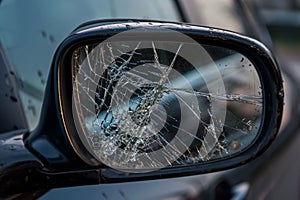 close-up image of a car's side mirror