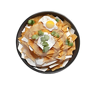 Close-up image of Chilaquiles food clipart. Ai-Generated. photo