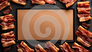 Crispy Bacon Border with Copy Space