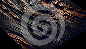 A close-up image of a dark brown wooden surface with visible wood grain and texture