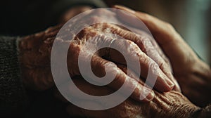 Close-Up of Hands Symbolizing Intergenerational Love in Soft Light