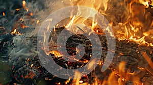 A close up image of fire with flames in the background. Suitable for various projects