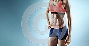 Close up image of fitness female