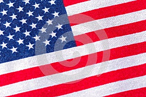 Close up image of the flag of United States of America