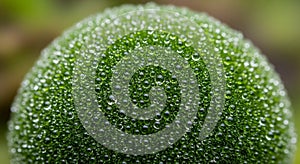 A close-up image of a green