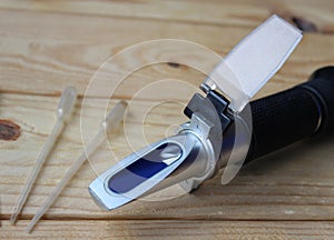 Hand held Refractometer, instrument beer brewing photo
