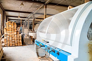 Modern milling machine at joinery