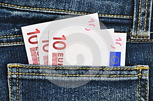 Close-up image of the money in your pocket.
