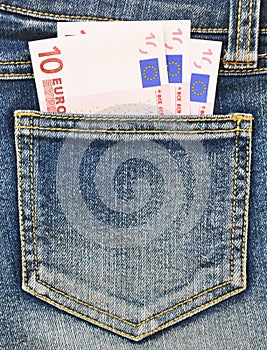 Close-up image of the money in your pocket.