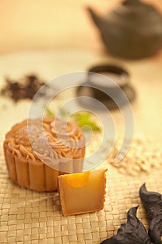 Close up image of mooncake