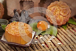 Close up image of mooncake