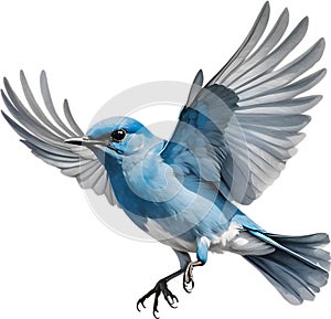 Close-up image of a Mountain Bluebird. AI-generated.