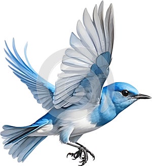 Close-up image of a Mountain Bluebird. AI-generated.