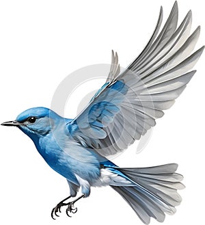 Close-up image of a Mountain Bluebird. AI-generated.