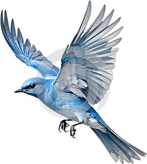 Close-up image of a Mountain Bluebird. AI-generated.