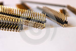 Gold header pins for electronics and PCB connection
