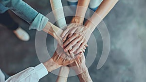 A stack of hands.AI generated image