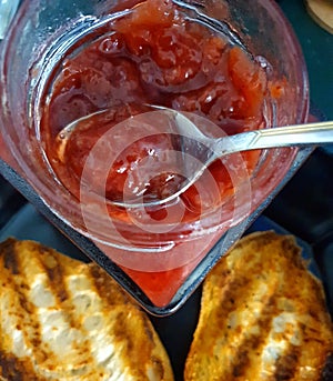 close-up image of natural Strawberry Jam
