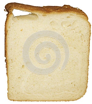 Close-up image of one slice of white bread