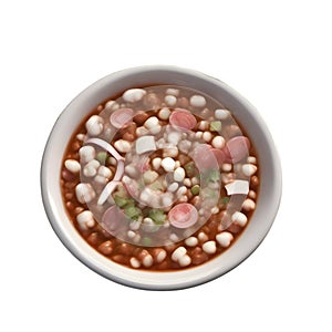 Close-up image of Pozole food clipart. Ai-Generated. photo