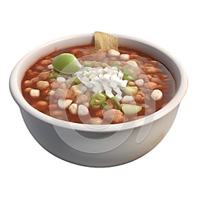 Close-up image of Pozole food clipart. Ai-Generated. photo