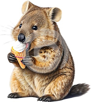 A close-up image of a Quokka. Ai-Generated.