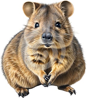 A close-up image of a Quokka. Ai-Generated.