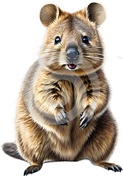 A close-up image of a Quokka. Ai-Generated.