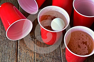 Red Plastic Drinking Cups