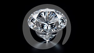 Close-up image of a sparkling, perfectly cut diamond. photo