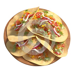 Close-up image of Tostadas food clipart. Ai-Generated. photo