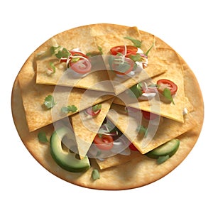 Close-up image of Tostadas food clipart. Ai-Generated. photo
