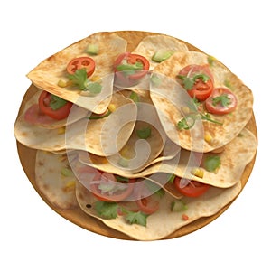 Close-up image of Tostadas food clipart. Ai-Generated.