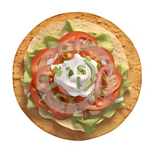 Close-up image of Tostadas food clipart. Ai-Generated. photo