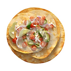 Close-up image of Tostadas food clipart. Ai-Generated. photo