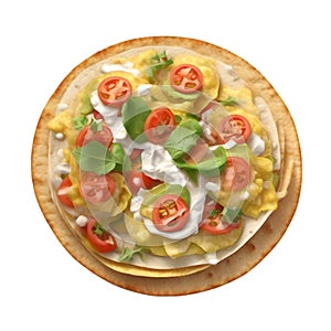 Close-up image of Tostadas food clipart. Ai-Generated. photo