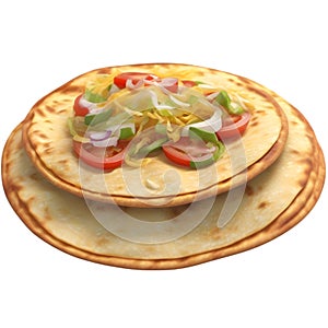 Close-up image of Tostadas food clipart. Ai-Generated. photo