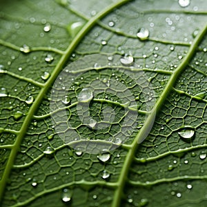 Close Up Image Of Water Drops On Leaf: Canon Eos 5d Mark Iv