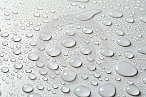 Water drops on white background